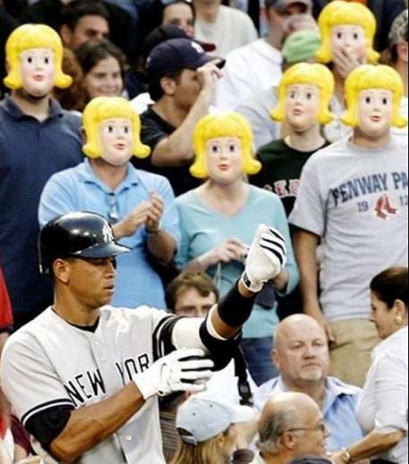 Fans Taunt Alex Rodriguez With Joslyn Noel Morse Masks; Wife Apparently Cool With Everything