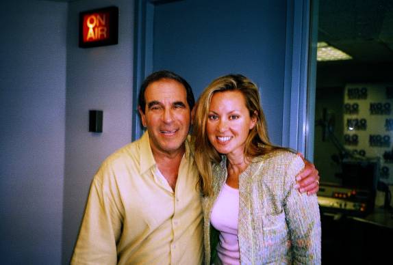 author at KGO studio in San Fran, 2004, with host, Ronn Owens